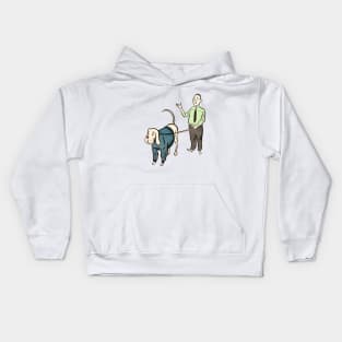 Jewish man taking the dog for a walk Kids Hoodie